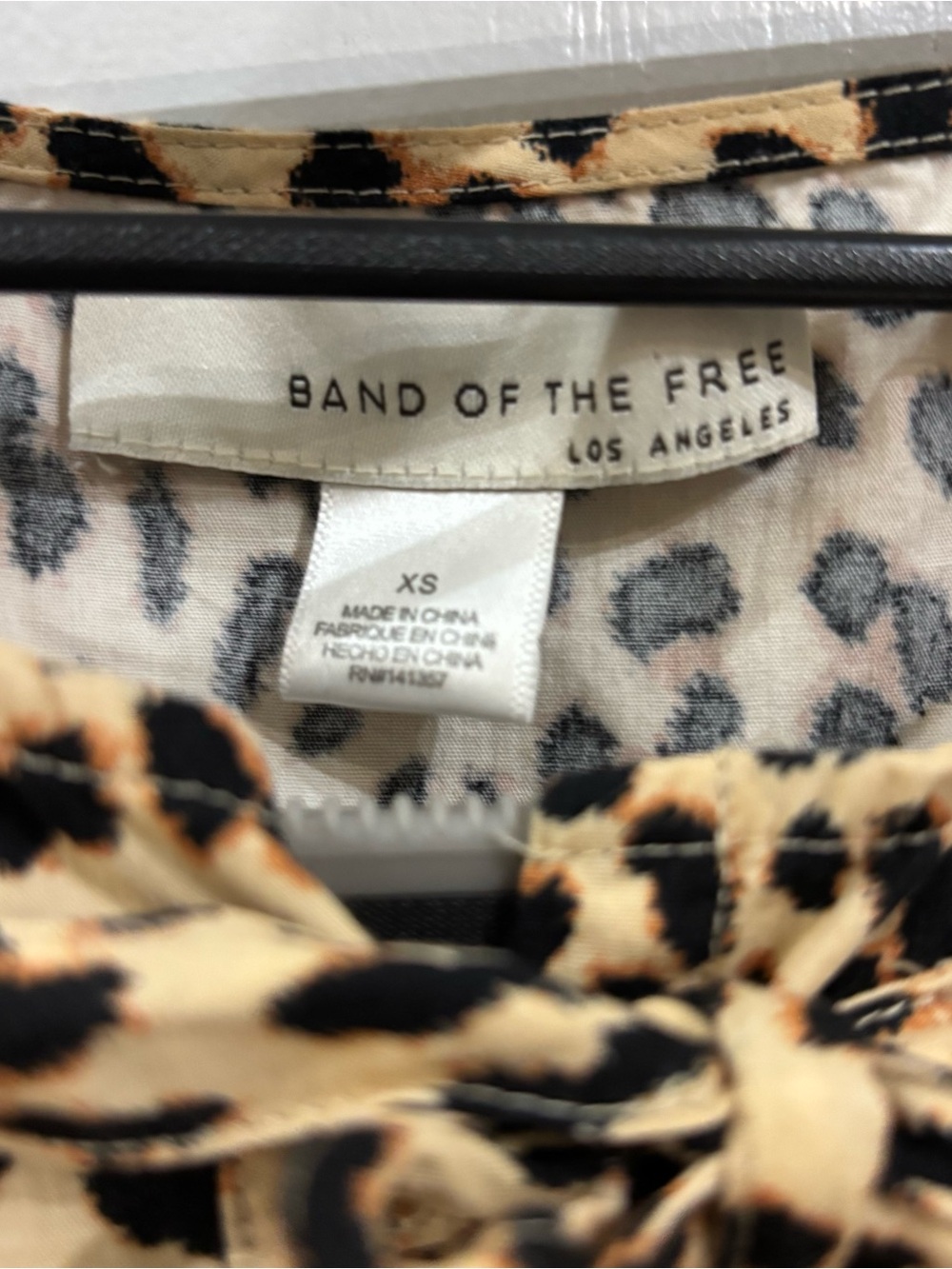 Band of the Free Leopard Print Bow-Front Puff Sleeve Mini Dress - Picture 3 of 8